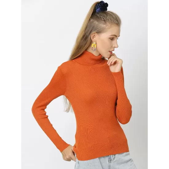 10 Colors Simple Knitting Solid Color High-Neck Pullover