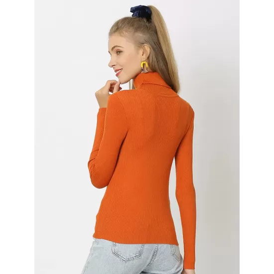 10 Colors Simple Knitting Solid Color High-Neck Pullover