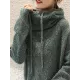 Casual Loose 3 Colors Hooded Long Sleeves Sweater Top