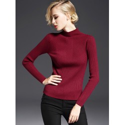 7 Colors Simple Knitting Solid Color High-Neck Sweater