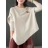 Simple Loose Long Sleeves Solid Color Round-Neck Sweater Tops