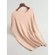 Solid Color Half Sleeves Loose Off-The-Shoulder Sweater Tops Pullovers Knitwear