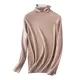 Simple Loose Long Sleeves Solid Color High-Neck Sweater Tops