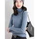 Simple Skinny Long Sleeves Solid Color High-Neck Sweater Tops Pullovers