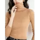 Simple Skinny Long Sleeves Solid Color High-Neck Sweater Tops Pullovers