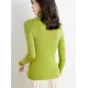 Simple Skinny Long Sleeves Solid Color High-Neck Sweater Tops Pullovers