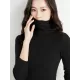 Simple Skinny Long Sleeves Solid Color High-Neck Sweater Tops Pullovers