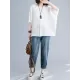 Solid Color Split-Joint Batwing Sleeves Loose Round-neck T-Shirts Tops