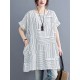 Striped Loose Short Sleeves Round-Neck T-Shirts