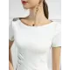 Pleated Solid Color Irregular clipping Short Sleeves Round-neck T-Shirts Tops