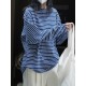 Striped Long Sleeves Round-neck T-Shirts Tops