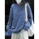 Striped Long Sleeves Round-neck T-Shirts Tops