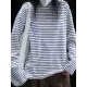 Striped Long Sleeves Round-neck T-Shirts Tops