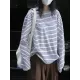 Striped Long Sleeves Round-neck T-Shirts Tops