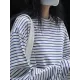 Striped Long Sleeves Round-neck T-Shirts Tops