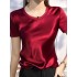 Solid Color Short Sleeves Round-neck T-Shirts Tops