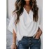 Original Irregular Casual Solid Color Pleated T-Shirt Top