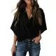 Original Irregular Casual Solid Color Pleated T-Shirt Top