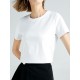 Simple Loose Short Sleeves Solid Color Round-Neck T-Shirts Tops