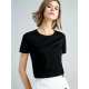 Simple Loose Short Sleeves Solid Color Round-Neck T-Shirts Tops