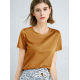 Simple Loose Short Sleeves Solid Color Round-Neck T-Shirts Tops