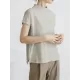 Casual Short Sleeves Loose Solid Color Stand Collar T-Shirts Tops