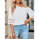 Casual Loose Half Sleeves Solid Color One-Shoulder T-Shirts Tops