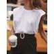 Solid Color Cap Sleeve Loose Round-Neck T-Shirts