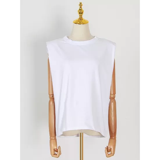 Solid Color Cap Sleeve Loose Round-Neck T-Shirts