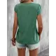 Solid Color Loose Short Sleeves V-neck T-Shirts Tops