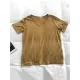 Solid Color Loose Short Sleeves U-Neck T-Shirts Tops