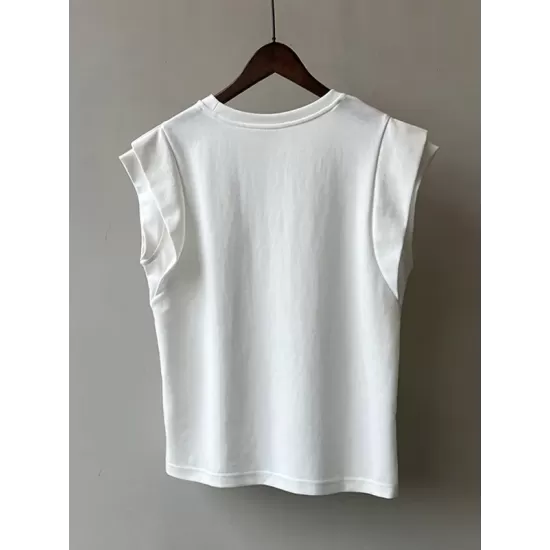 Split-Joint Loose Sleeveless Round-neck T-Shirts Tops