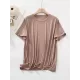 Solid Color Split-Joint Loose Short Sleeves Round-neck T-Shirts Tops