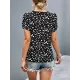 Printed Petal Sleeves Short Sleeves V-Neck T-Shirts Tops