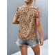 Printed Petal Sleeves Short Sleeves V-Neck T-Shirts Tops