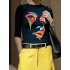 Half Sleeves Skinny Contrast Color Figure Round-Neck T-Shirts Tops