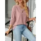 Split-Joint Long Sleeves Loose V-Neck T-Shirts