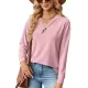 Split-Joint Long Sleeves Loose V-Neck T-Shirts