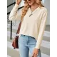 Split-Joint Long Sleeves Loose V-Neck T-Shirts