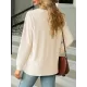 Split-Joint Long Sleeves Loose V-Neck T-Shirts