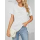 Pleated Solid Color Split-Joint Loose Short Sleeves Round-Neck T-Shirts