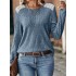 Hollow Split-Joint Long Sleeves Plus Size Round-Neck T-Shirts Tops