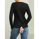 Skinny Solid Color Split-Joint Split-side Round-neck T-shirts