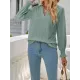 Elasticity Hollow Solid Color Long Sleeves Loose V-neck T-Shirts Tops