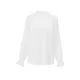 Elasticity Ruffled Solid Color Long Sleeves Ruffle Sleeves Mock Neck T-Shirts Tops