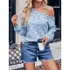 Asymmetric Long Sleeves Loose One-Shoulder T-Shirts Tops