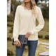 Colorful Solid Color Long Sleeves Loose Square-neck T-Shirts Tops