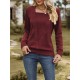 Colorful Solid Color Long Sleeves Loose Square-neck T-Shirts Tops