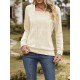 Colorful Solid Color Long Sleeves Loose Square-neck T-Shirts Tops