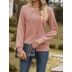 Colorful Solid Color Long Sleeves Loose Square-neck T-Shirts Tops